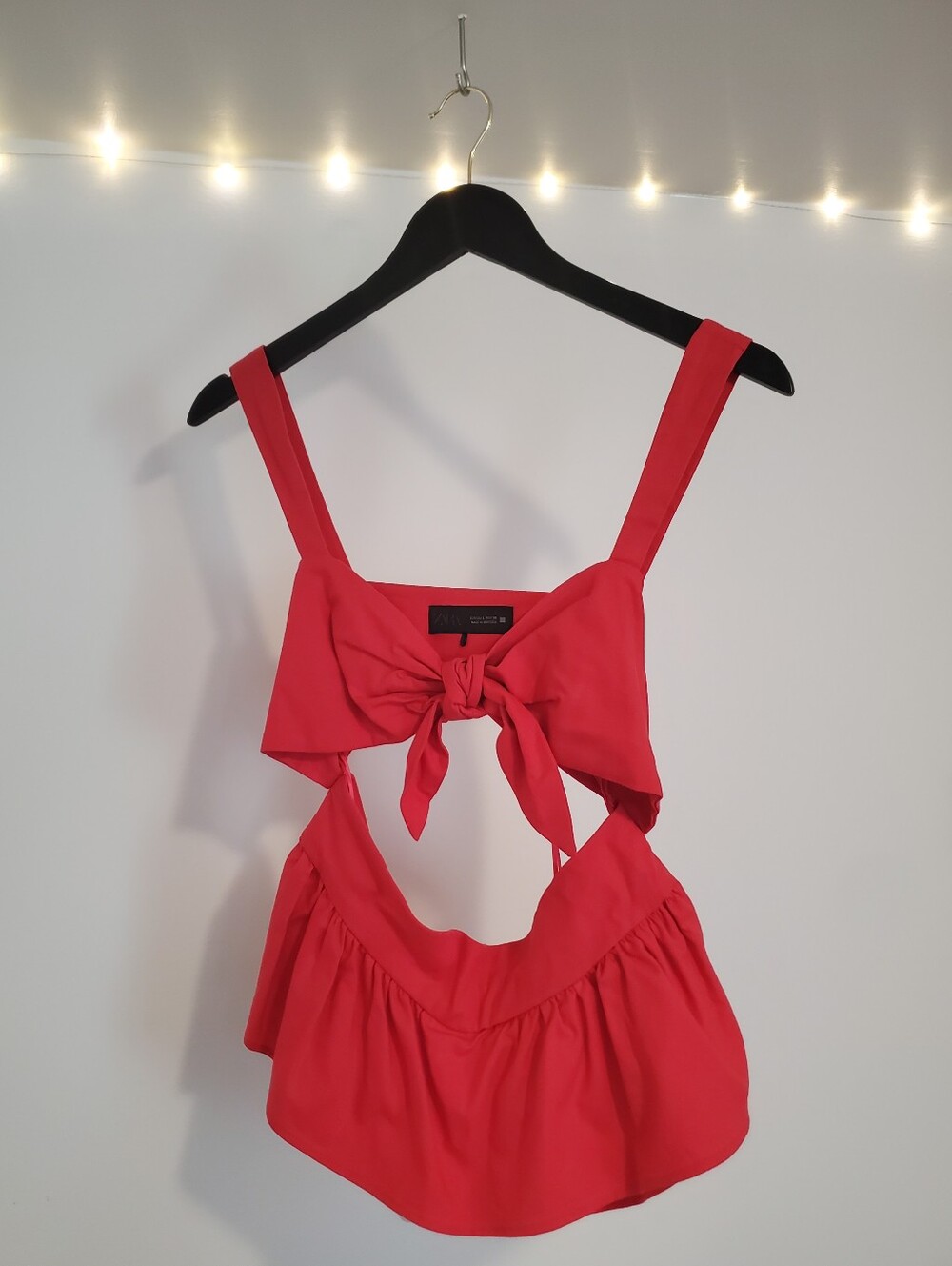 Zara Bright Pink Bow- Top NWOT - Small